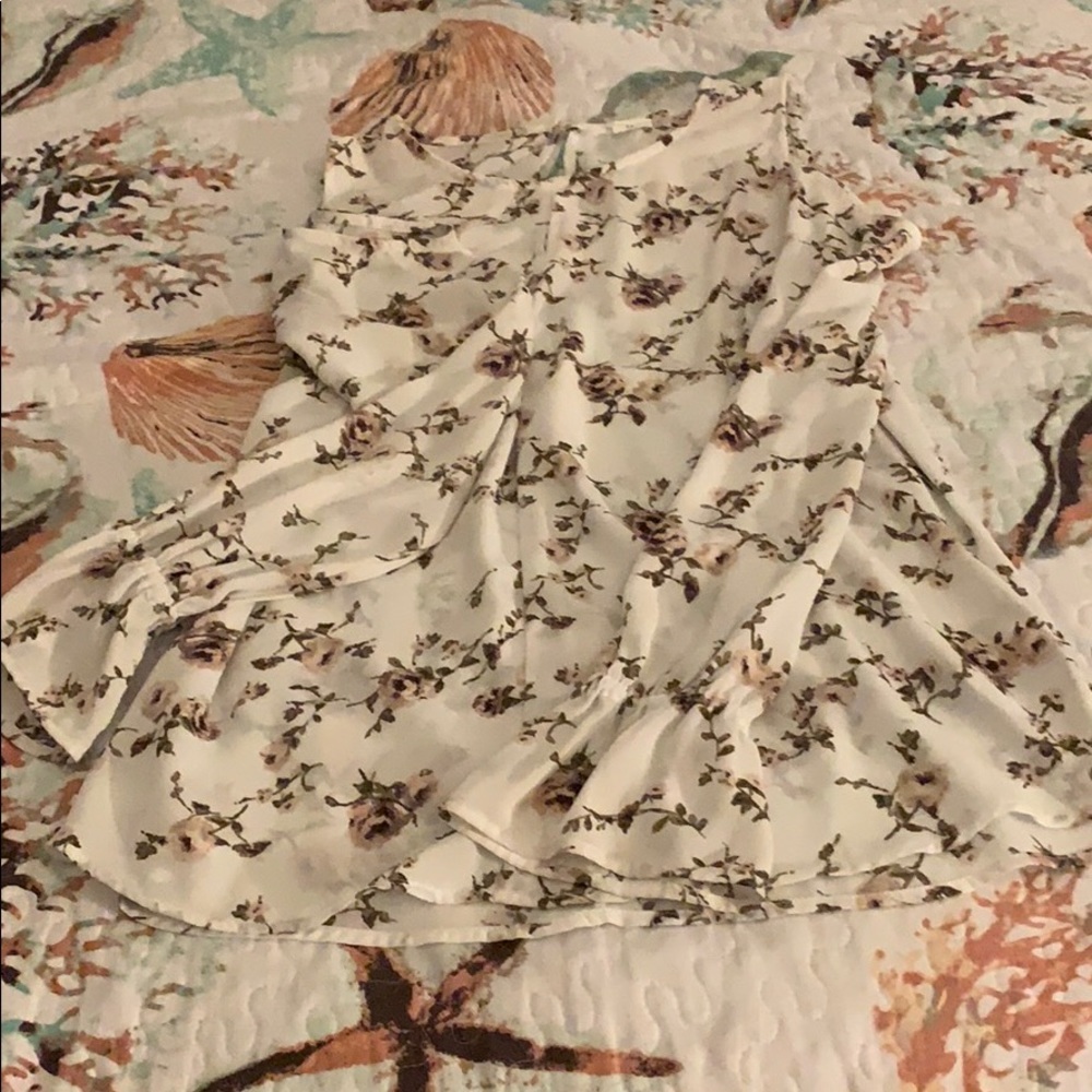 White long see through blouse with bell sleeves